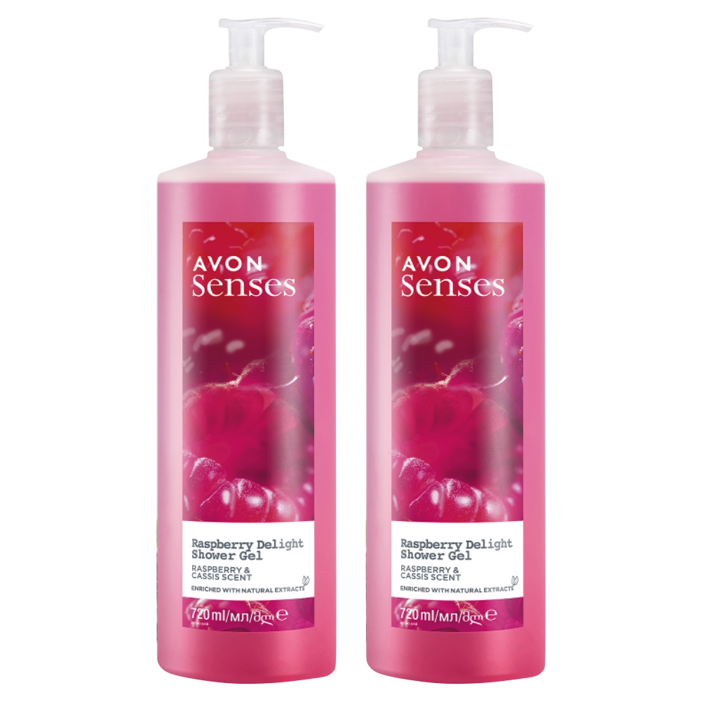 Гель для душа Avon Senses Малиновое удовольствие 720 мл 2 шт