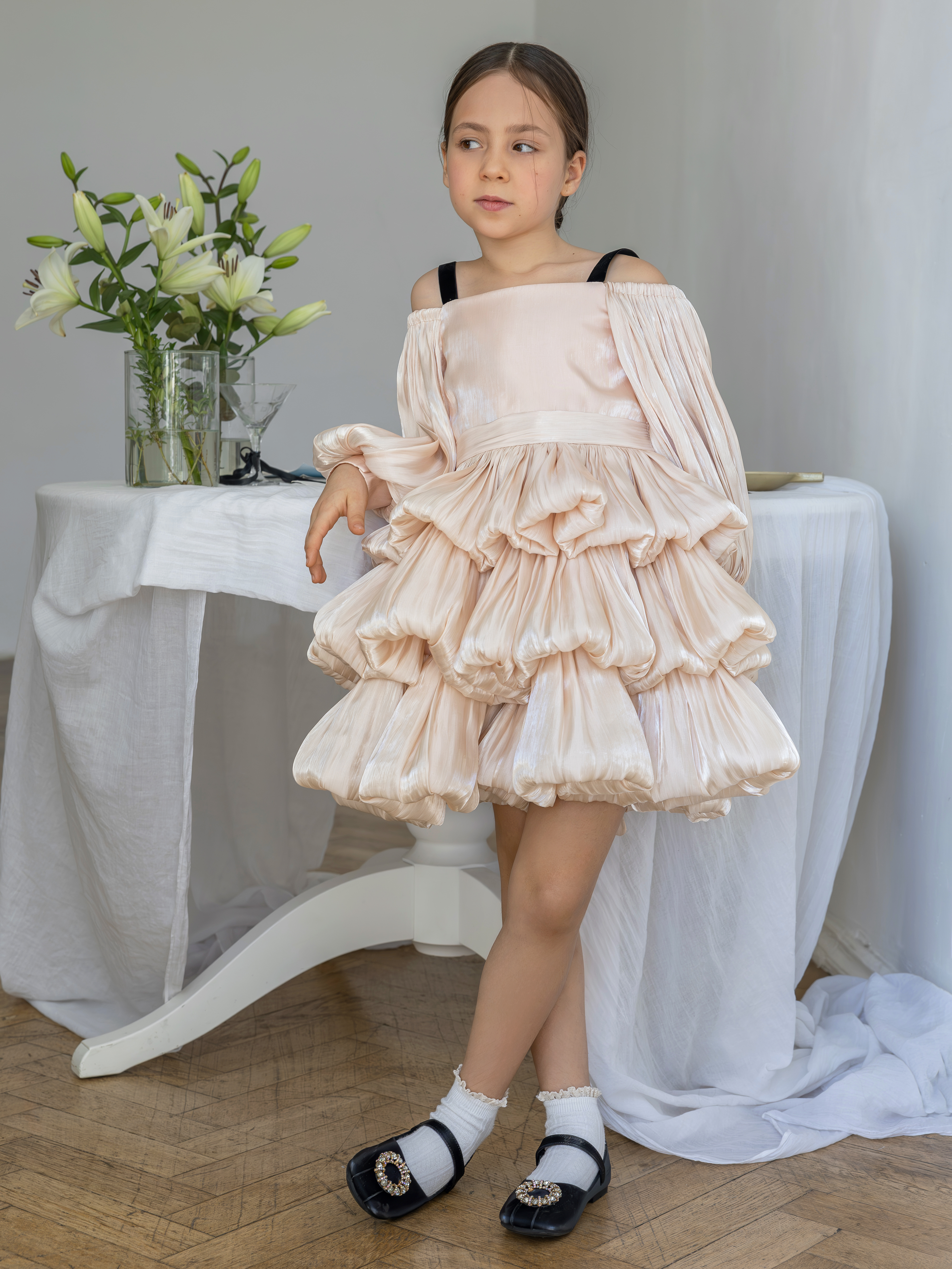 Платье детское Роскошь с детства Моти, золотистый, 146