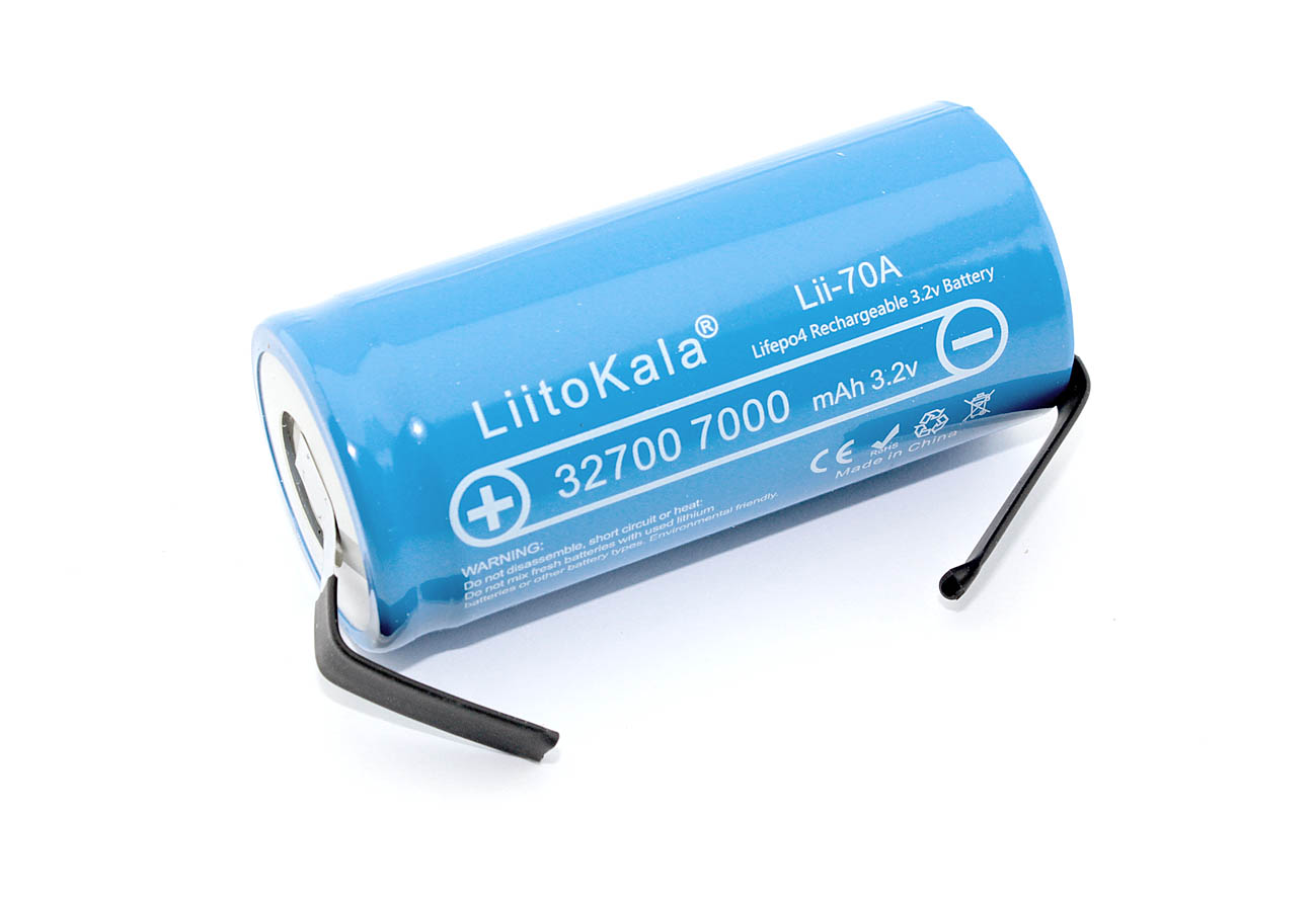 Аккумулятор LiitoKala Lii-70A-N типа 32700 with connectors LiFePO4 3.2V, 7000mAh высокотоковый аккумулятор videx