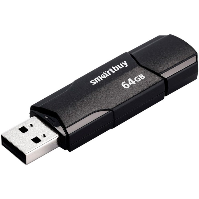 

Флешка Smartbuy 64GBCLU-K, 64 Гб, USB2.0, чт до 25 Мб/с, зап до 15 Мб/с, Black