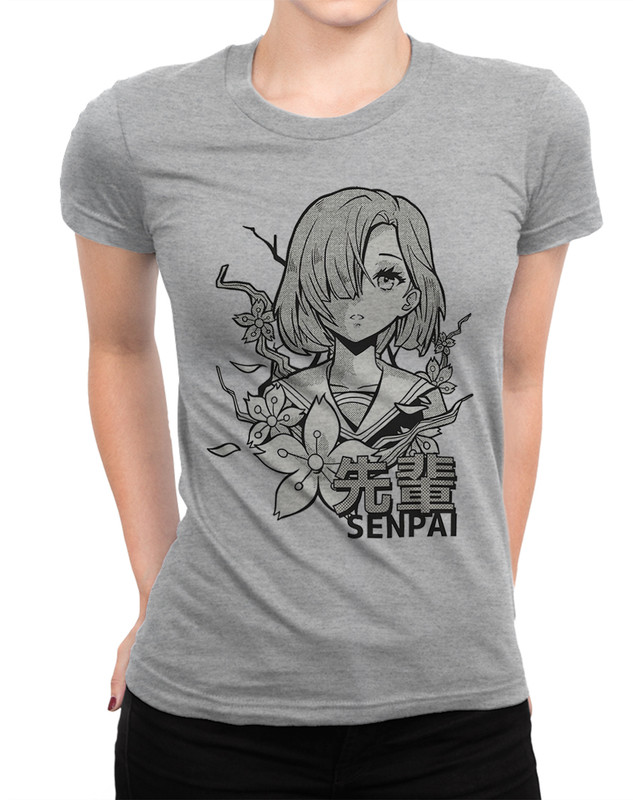 

Футболка женская Dream Shirts Сэмпай Аниме 65692411 серая XS, Сэмпай Аниме 65692411