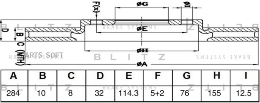 

Диск тормозной задний BLITZ BS0684