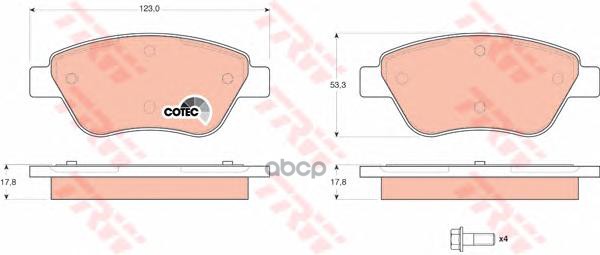 

Колодки тормозные CITROEN NEMO 08-/FIAT DOBLO 01-/PEUGEOT BIPPER 08- перед.б/дат