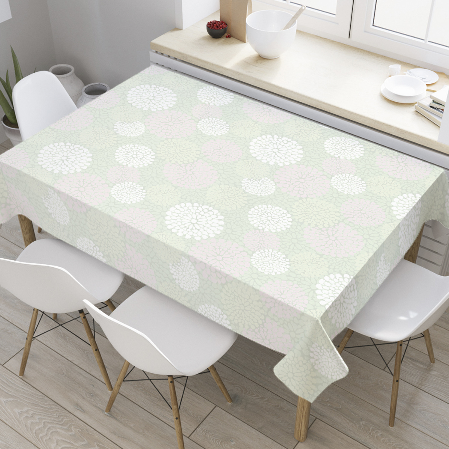 

Скатерть прямоугольная JoyArty "Пастельные цветы" из оксфорда, 120x145 см, Бежевый, Пастельные цветы