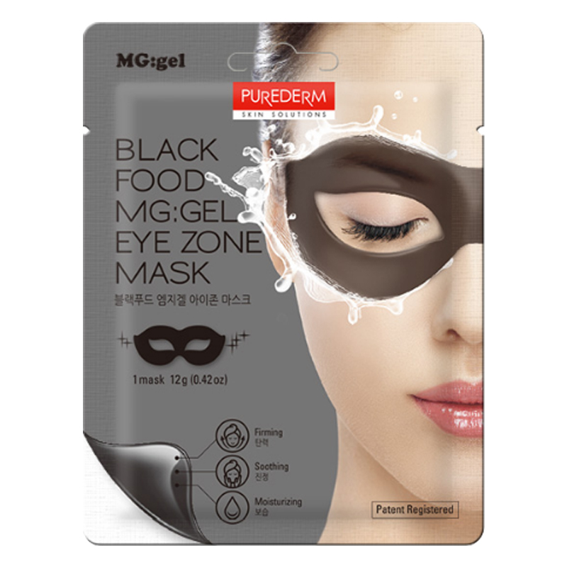 

Гидрогелевые патчи для глаз с черным жемчугом Purederm Black Food MG:Gel Under Eye Mask, Патчи для глаз