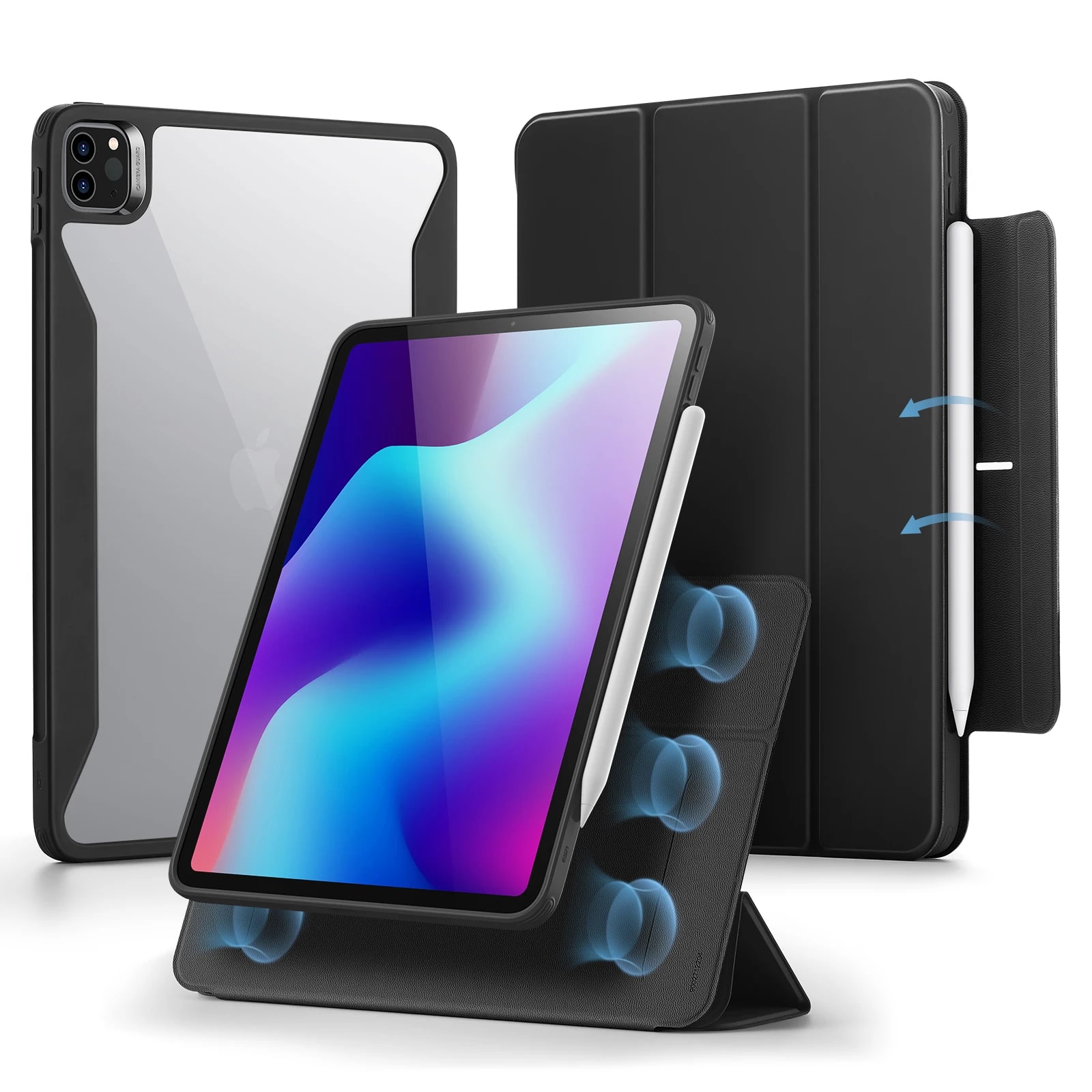 

Чехол книжка ESR Rebound Hybrid для Apple iPad Pro 12.9 (2021, 2022) - матовый черный, iPad Pro 12.9 Hybrid