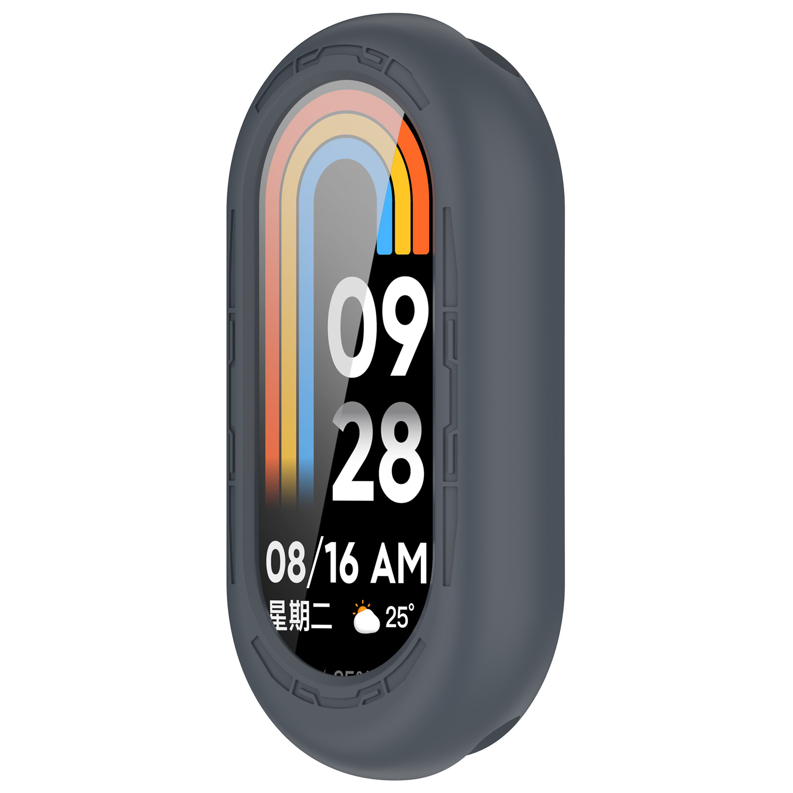 Защитный силиконовый чехол для Xiaomi Mi Band 8, темно-серый