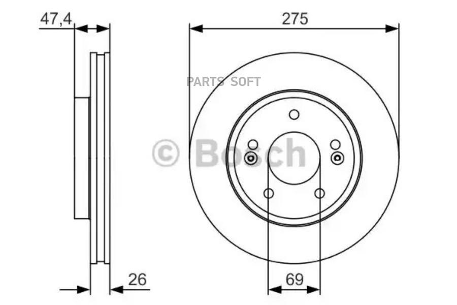 

Тормозной диск Bosch передний 0986479r26