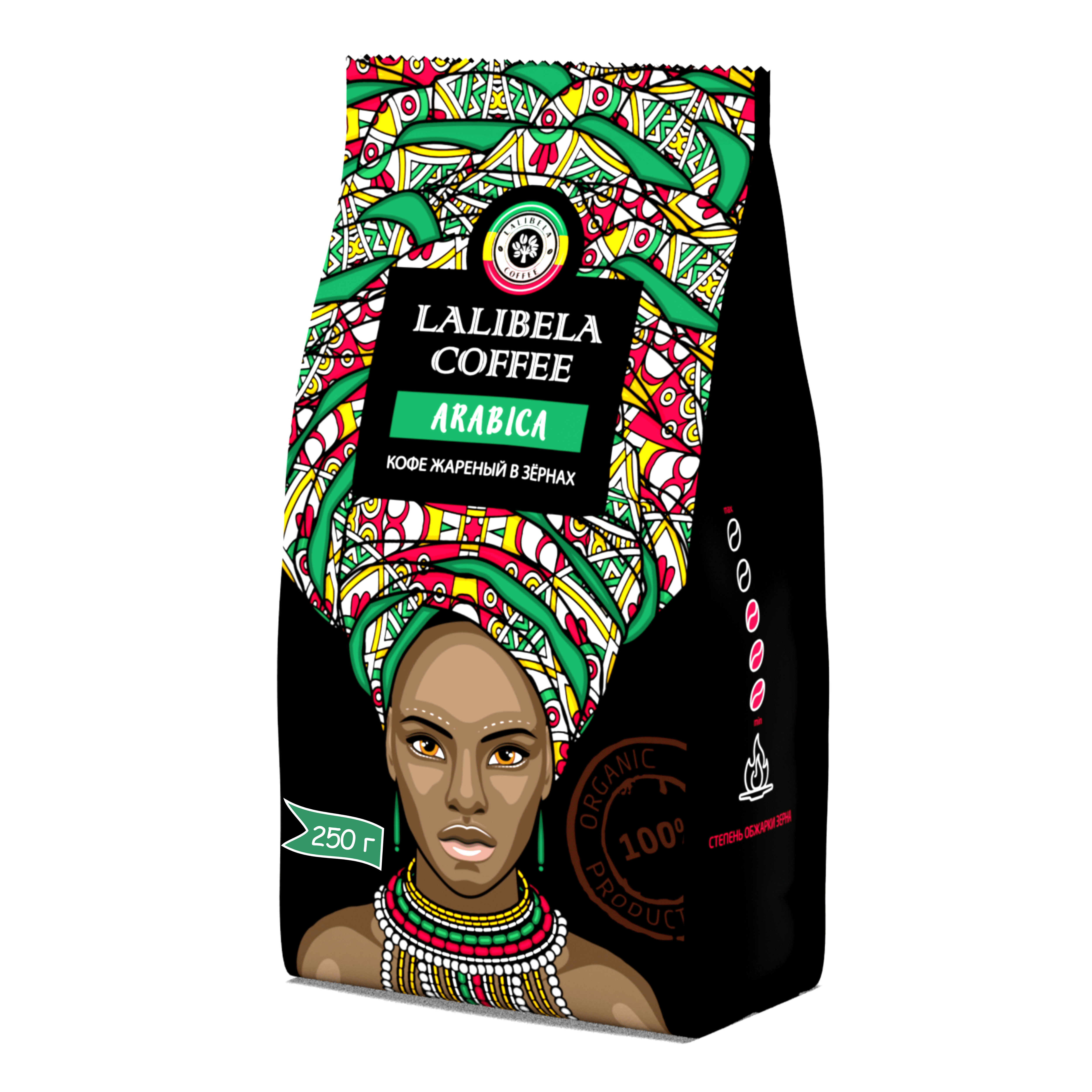 Кофе в зернах LALIBELA COFFEE Arabica арабика 100%, 250 г