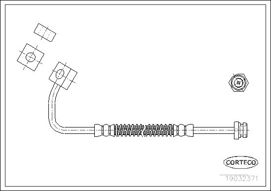 Тормозной Шланг Передний R [389Mm] CORTECO 19032371 100054632384