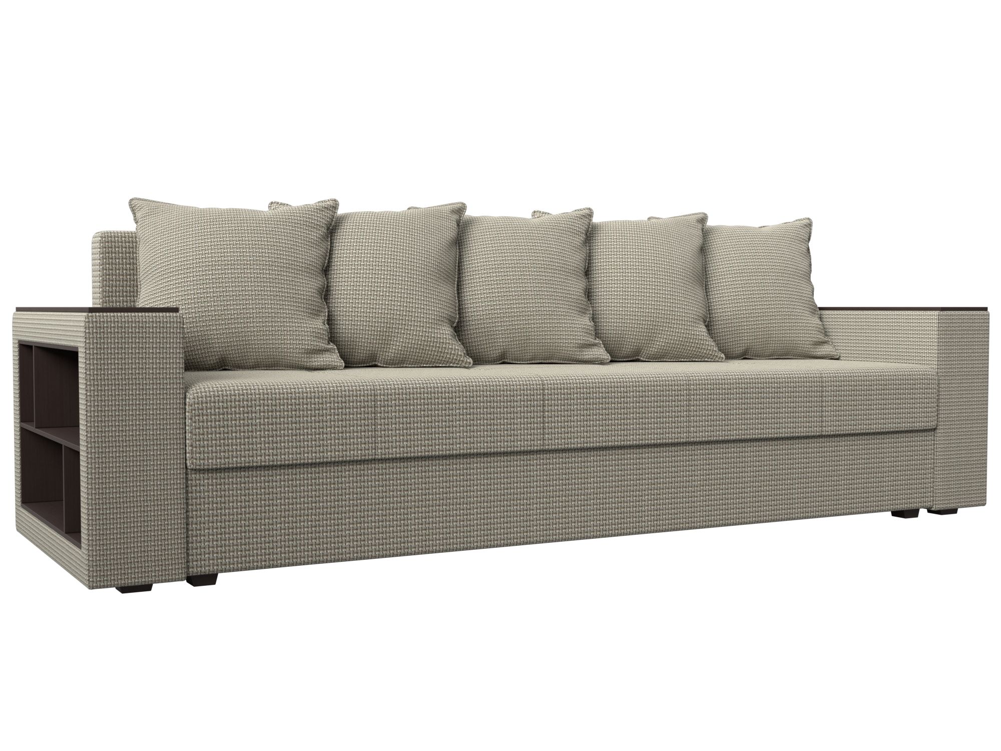 

Диван прямой Дубай Лайт полки слева рогожка корфу 02, Диван прямой Дубай Лайт полки слева