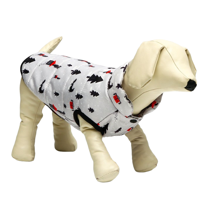 фото Куртка для собак полянка, размер m (дс 30, ош 32, ог 44 см), белая nobrand