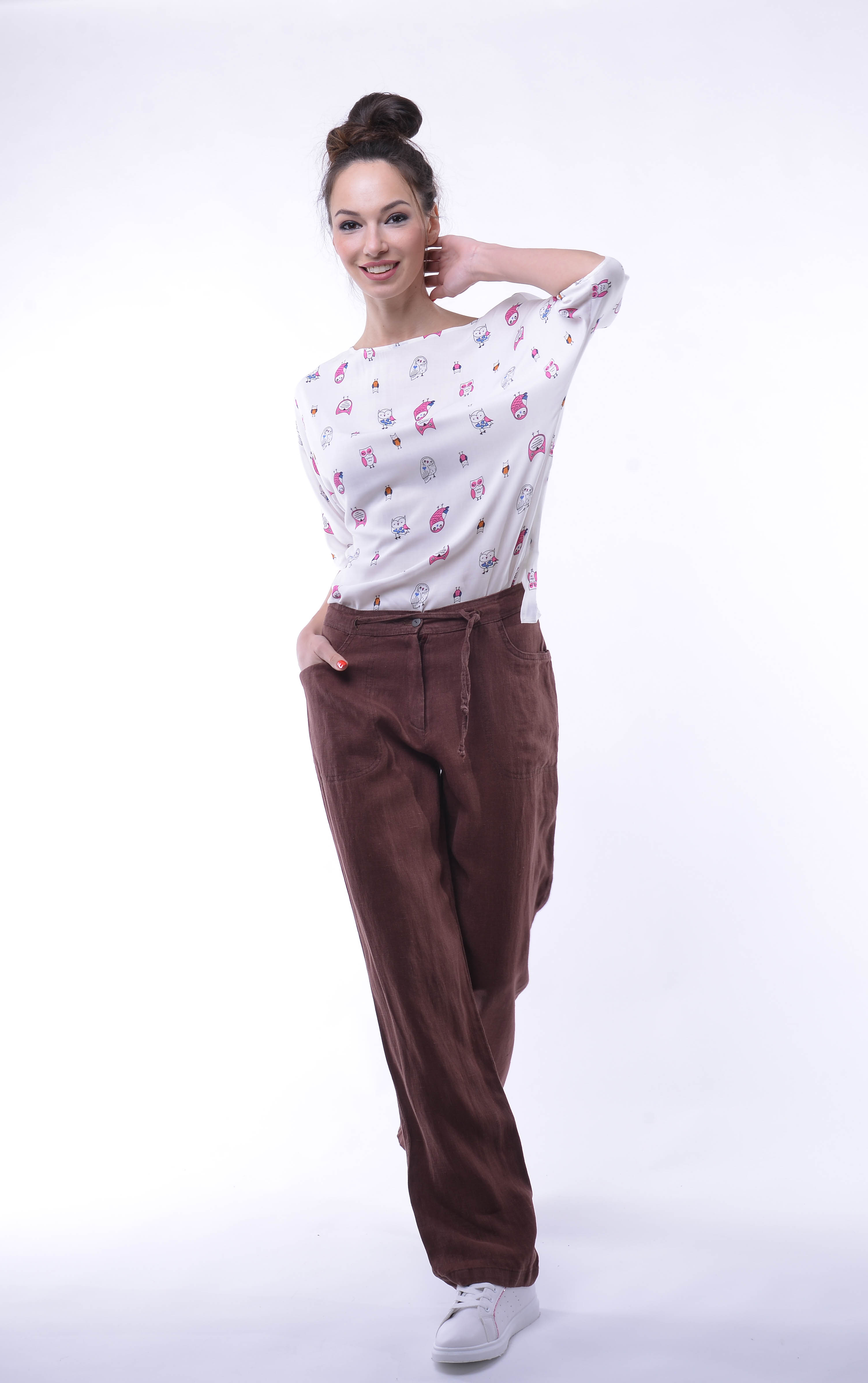 

Брюки женские Gabriela 288 коричневые 48 RU, 288