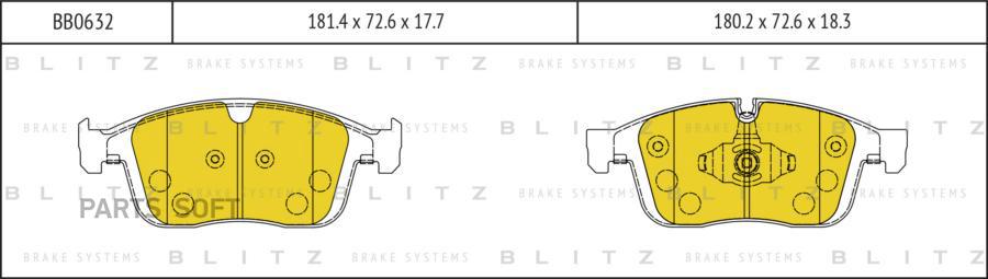 

Тормозные колодки BLITZ передние дисковые BB0632