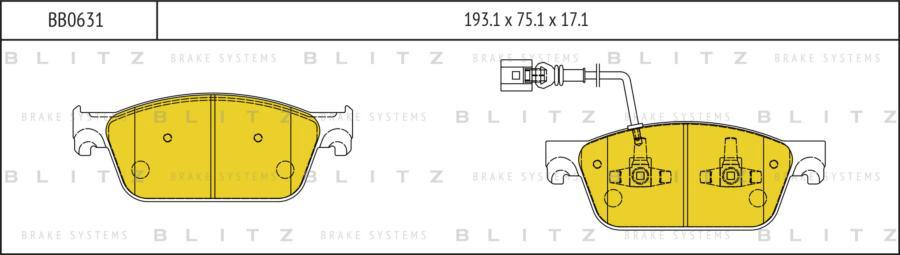 Колодки Тормозные Дисковые Передние Vw Multivan/Transporter 03-> Blitz арт. BB0631