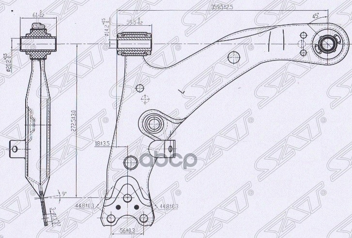 

Рычаг Нижний Fr Toyota Corolla/Sprinter/Carib 91-02 Lh Sat арт. ST-48069-12180