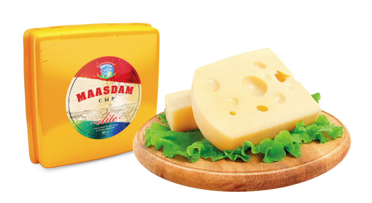 

Сыр твердый Новогрудские дары Maasdam Elite 45%