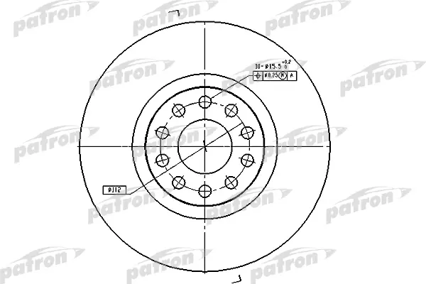 

Диск тормозной передн AUDI: A6 94-97, A6 Avant 94-97, A8 94-02 PATRON PBD7728