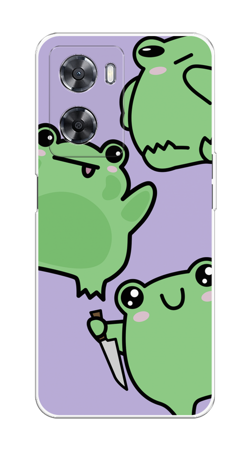 

Чехол на Oppo A57 4G/A77 4G/A77s 4G/A57s "Опасные лягушата", Фиолетовый;зеленый;черный, 2511550-1