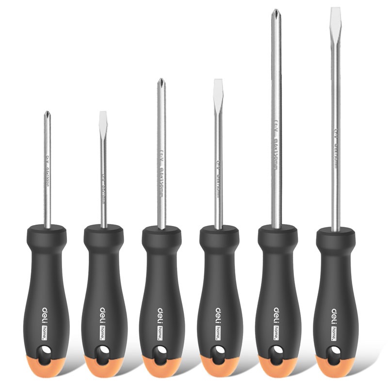 фото Набор отверток deli home series gray ht1006c 6шт (cr-v, soft touch, эксклюзивный дизайн) deli tools