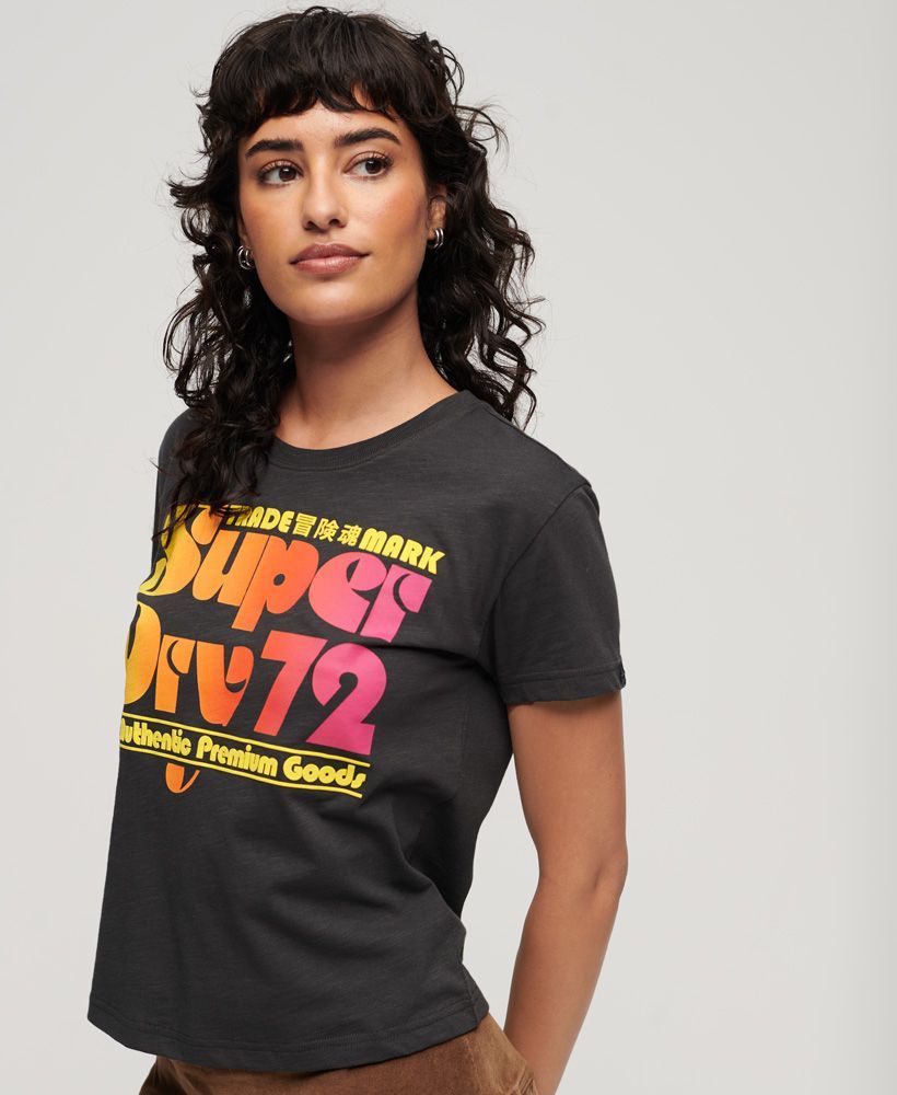

Футболка женская Superdry W1011252A черная 10 UK, Черный, W1011252A