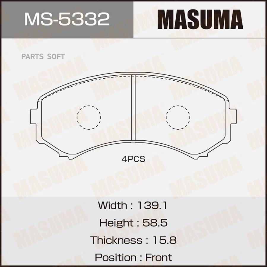 

Тормозные колодки Masuma MS5332