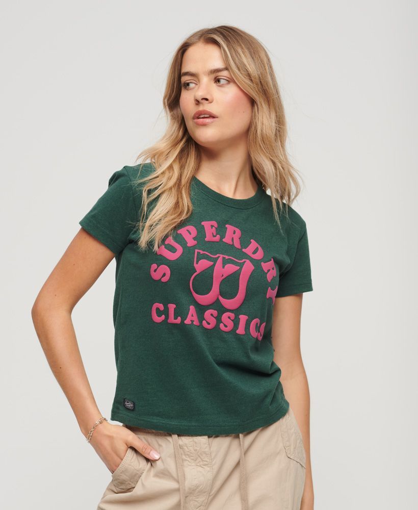 

Футболка женская Superdry W1011236A зеленая 10 UK, Зеленый, W1011236A