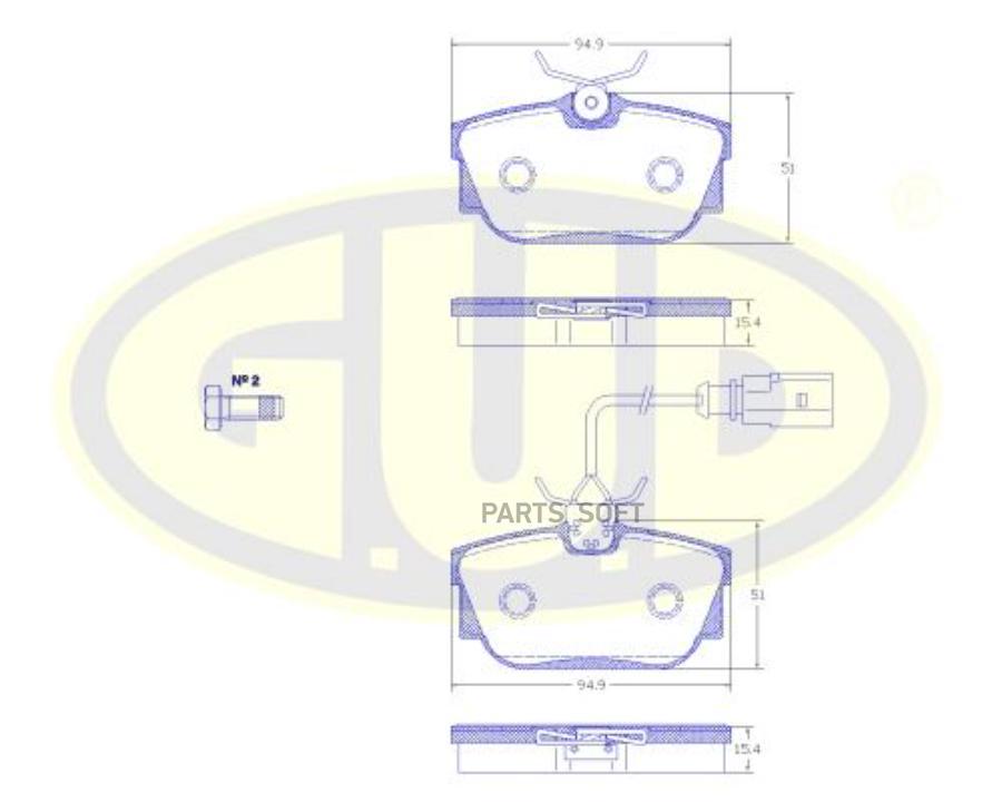 

Колодки Тормозные Задние Vw T4 2.5, 2.4D 99-03 С Датчиком Eco-Line