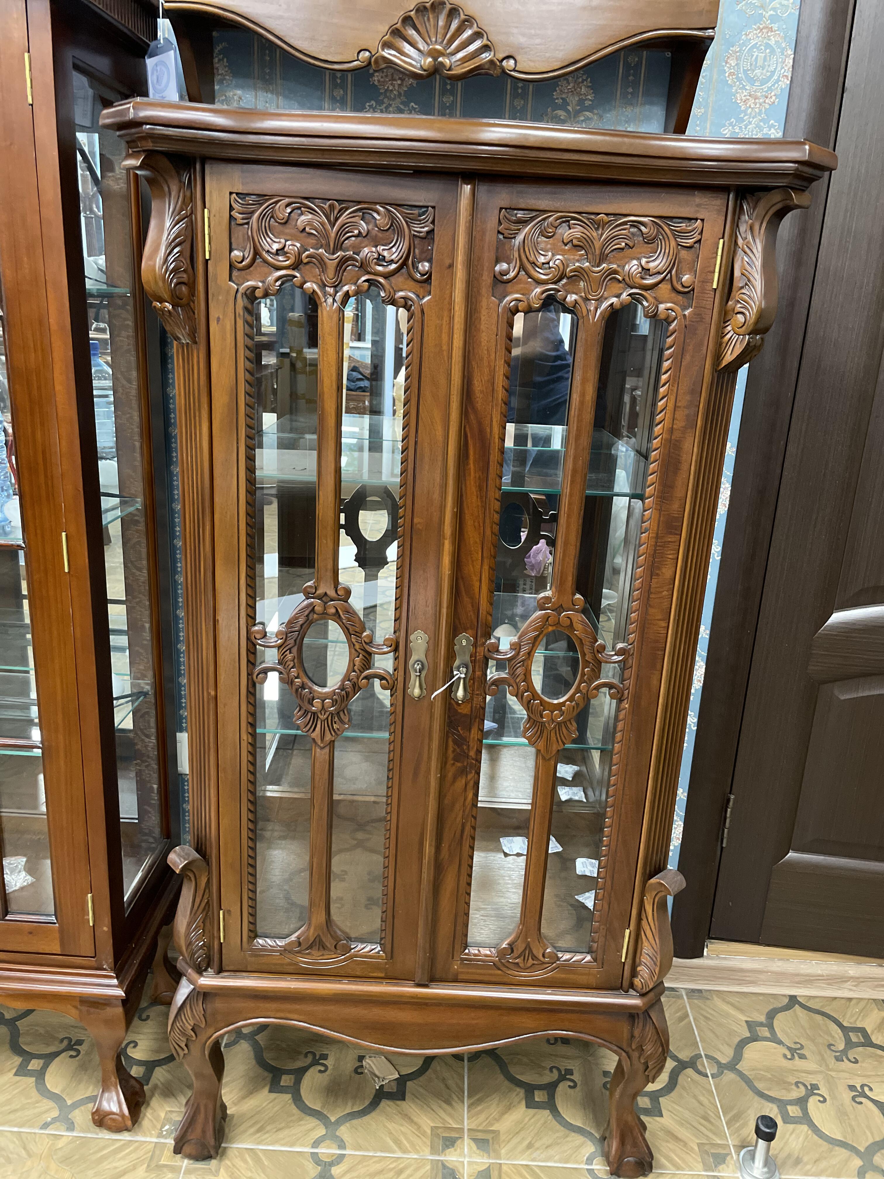 

Шкаф-витрина Classica mebel UN-21525 для посуды в гостиную 75х45х142 см, Коричневый, UN-21525