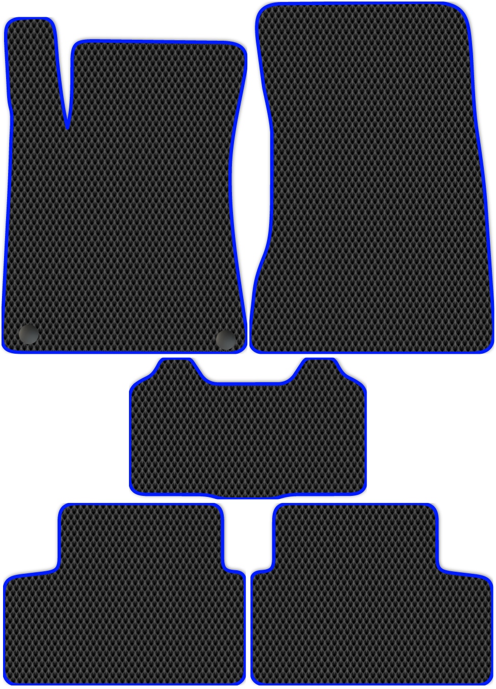

Коврики ЭВА в салон для Mercedes-Benz CLA-Class 2 2019 - Н.В., 5 шт. черный, синий кант, 3506-S5YLT-H