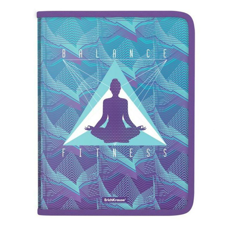 

Папка на 300 листов на молнии А4 ErichKrause Meditation синяя, Разноцветный