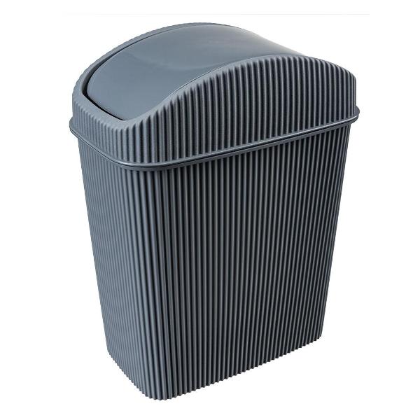 Контейнер для мусора Econova Velvet, 6 л, 23х13х30 см, серый (1111)