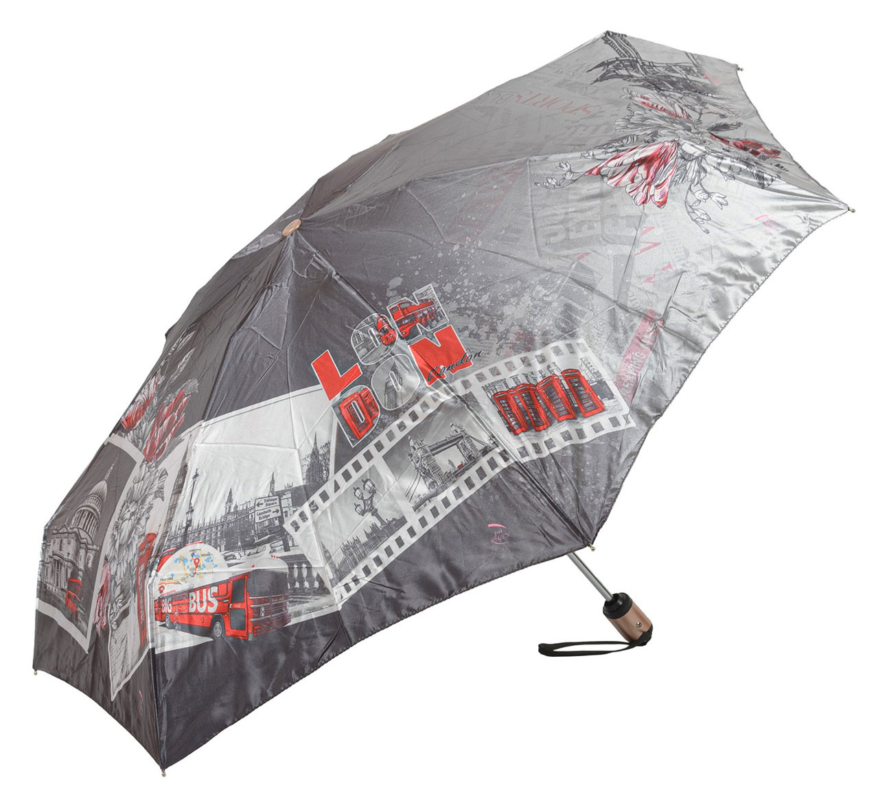 Зонт складной женский автоматический frei Regen 2034-FCS черный