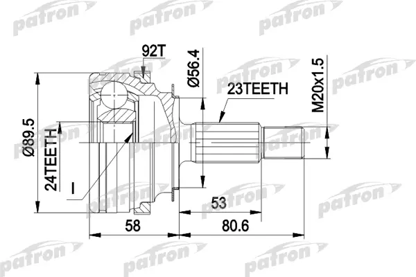 

Шрус PATRON PCV1108