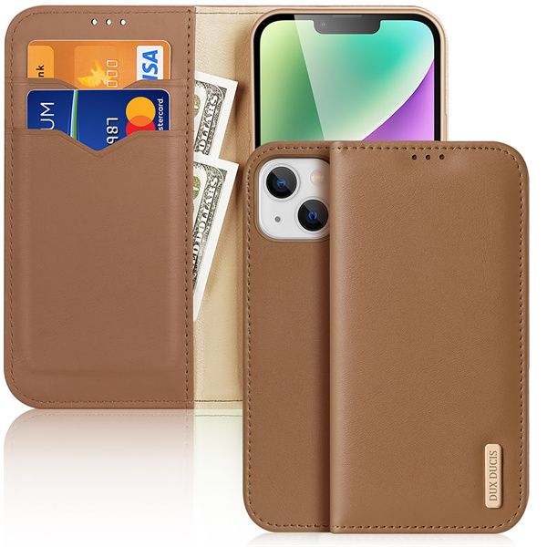 

Чехол бумажник Dux Ducis для iPhone 14 Plus 6.7" Hivo series коричневый, iPhone 14 Plus 6.7" Hivo