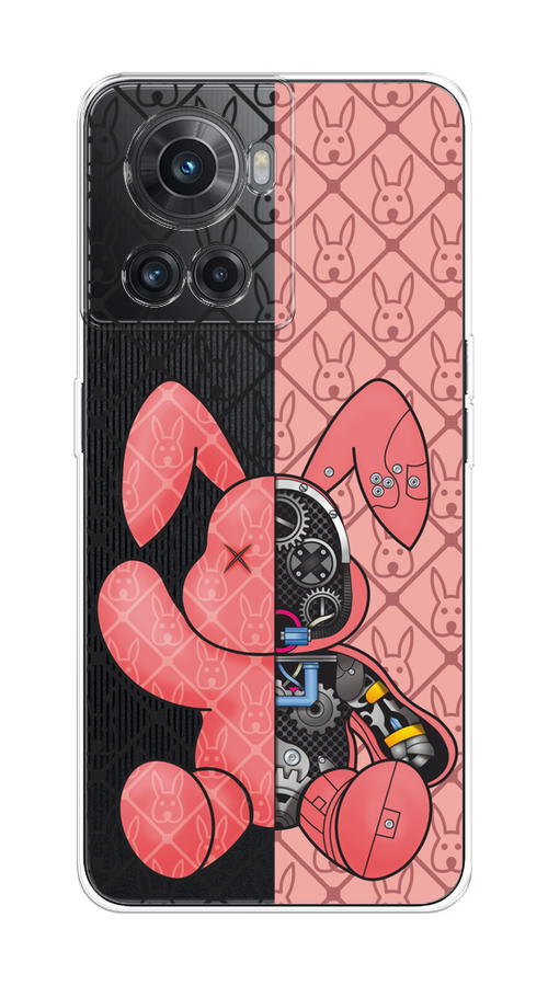

Чехол на OnePlus 10R/Ace "Киборг-заяц розовый", Розовый;прозрачный;черный, 153050-1