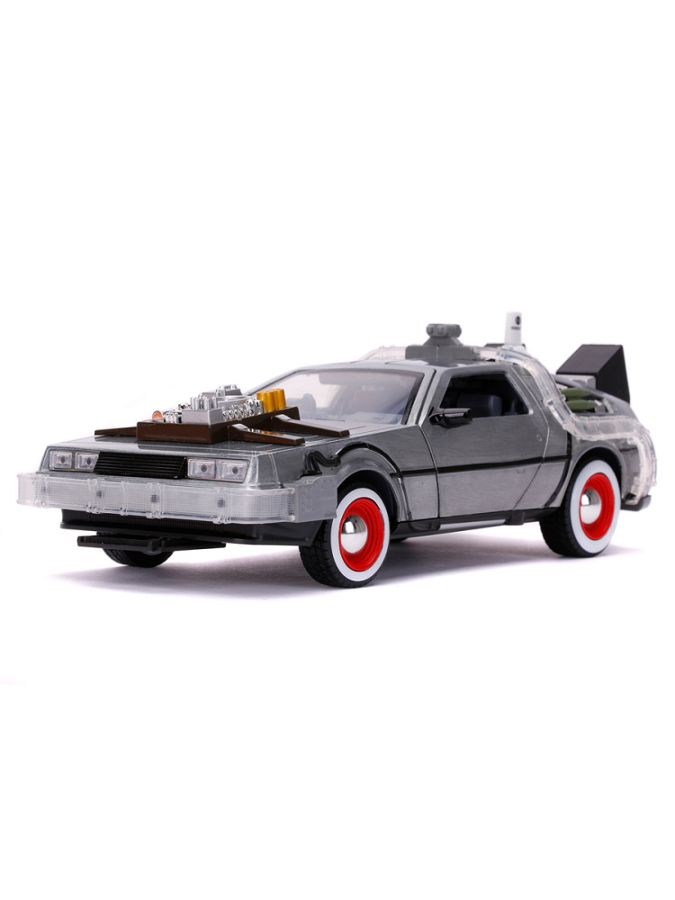 Машинка Jada Toys Назад в будущее ДеЛориан Back to the Future DeLorean свет металл 20х7 см транспорт jada toys назад в будущее делореан с подсветкой 15 см 113520