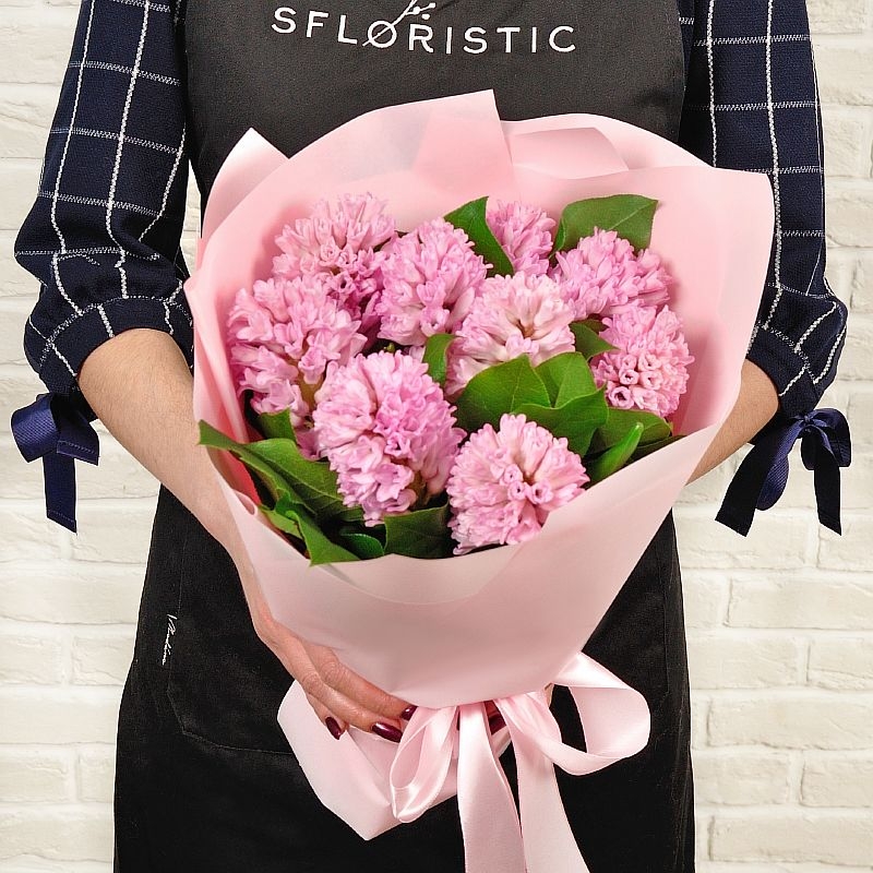 

Букет гиацинтов 9 шт Sfloristic "Розовый гиацинт", 35 см , уменьшенный