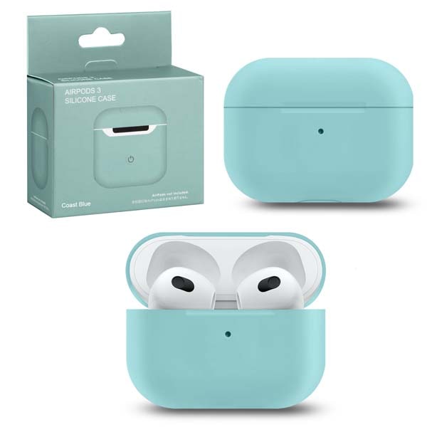 

Чехол для AirPods 3 Silicone coast Blue, Чехол AirPods 3 Silicone coast Blue