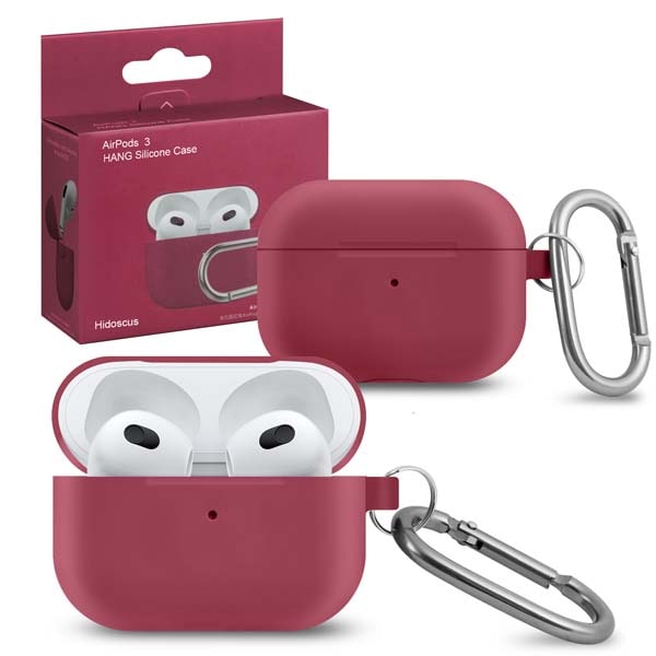 фото Чехол для airpods 3 hang silicon case с карабином hibiscus nobrand