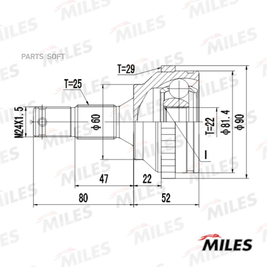 

ШРУС PEUGEOT C4/PEUGEOT 1.4-1.6 02- наружн. (ABS) GA20384