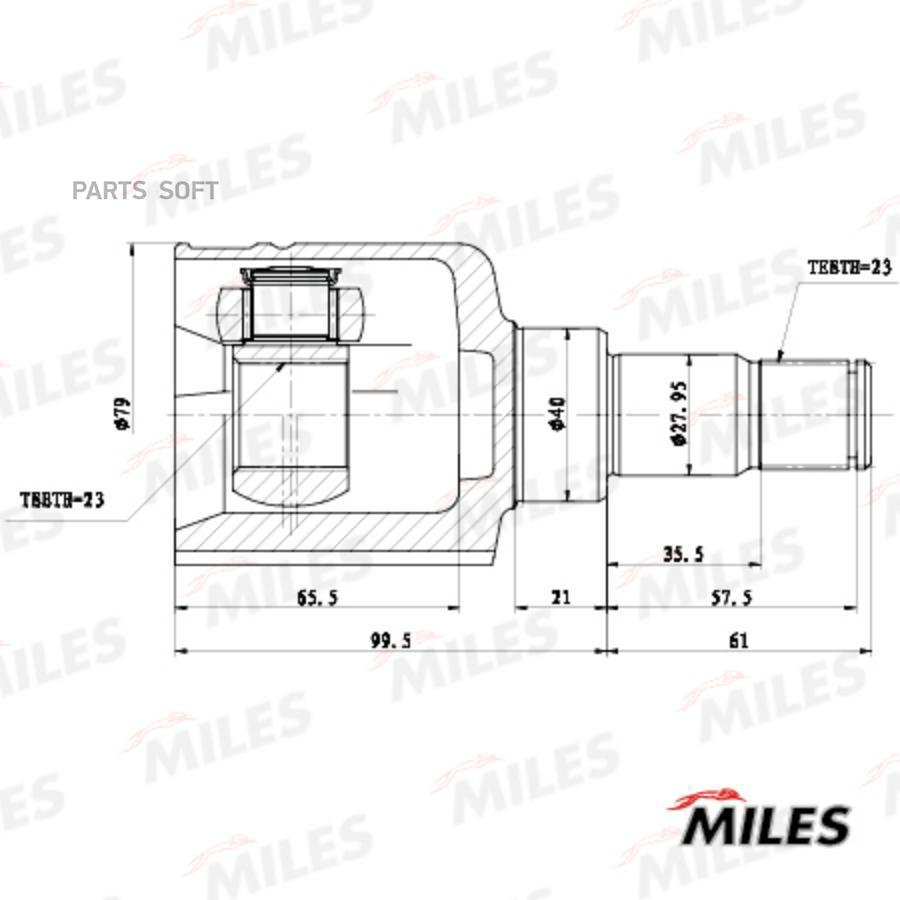 

ШРУС FORD FOCUS II 04-11 внутр. левый GA11070