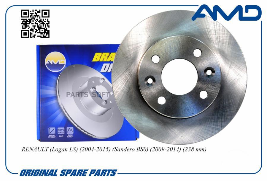 

Диск переднего тормоза AMD.BD533 RENAULT Logan LS 2004-2015 Sandero BS0 2009-2014 238