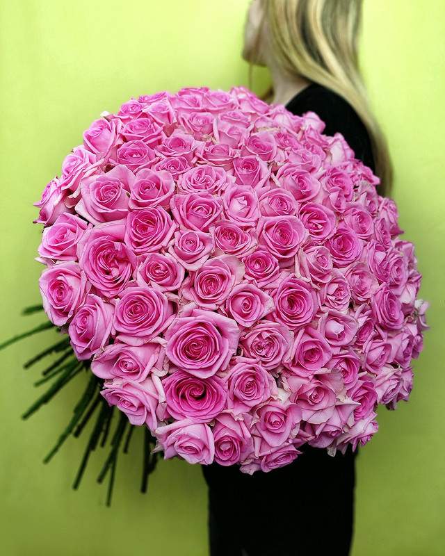 

Букет роз 101 шт Sfloristic "Розовая роза", 80 см