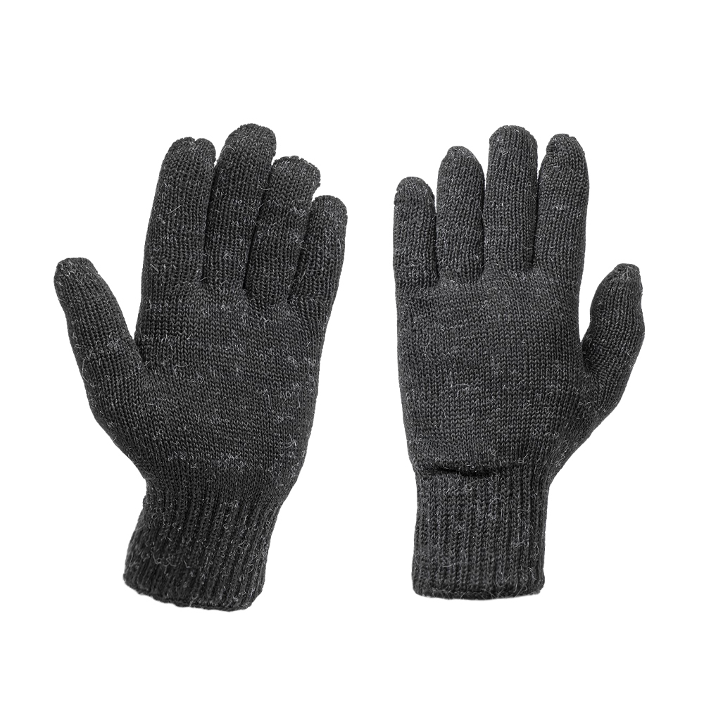 Перчатки рабочие утепленные полушерстяные двойная вязка черные 15% шерсть Arnezi R8000303 одинарные полушерстяные трикотажные перчатки armprotect