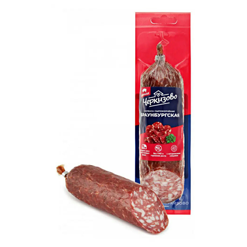 

Колбаса сырокопченая Черкизово Браунбургская +-450 г