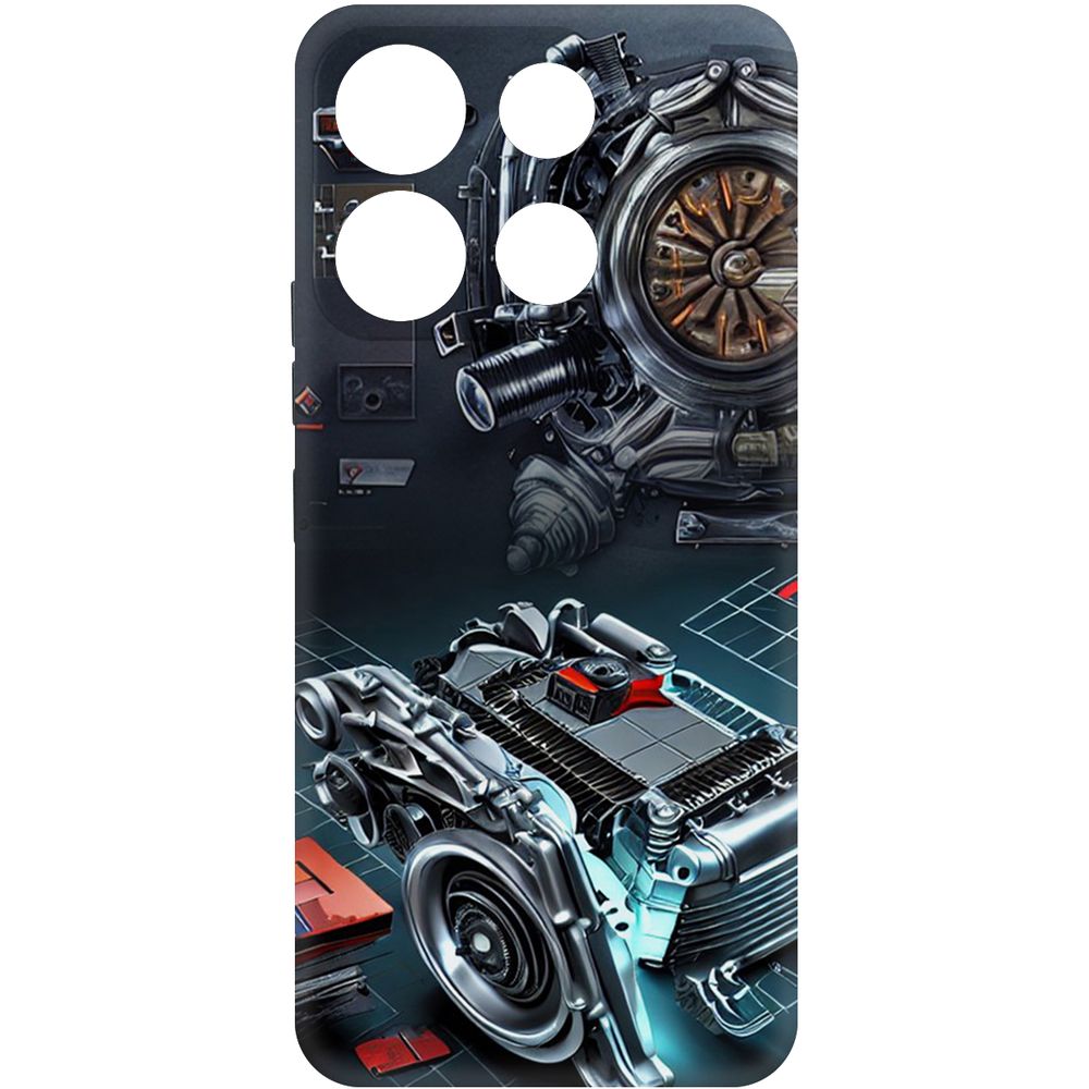 

Чехол-накладка Krutoff Soft Case Моторы для Itel A60s черный