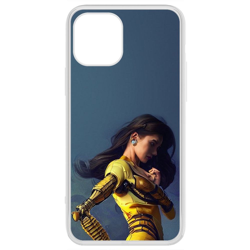 

Чехол-накладка Krutoff Clear Case Кибердевушка для iPhone 12