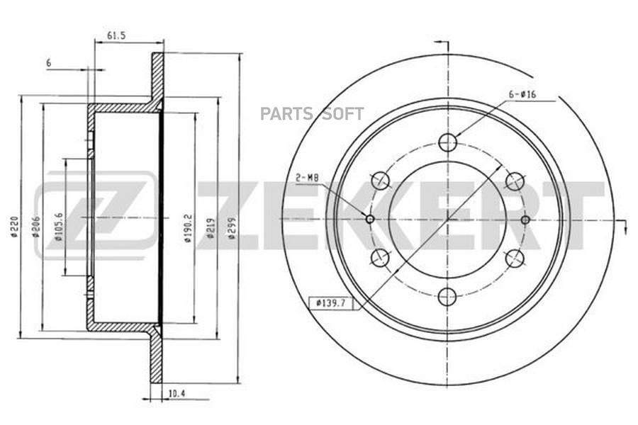 

Тормозной диск ZEKKERT BS5255