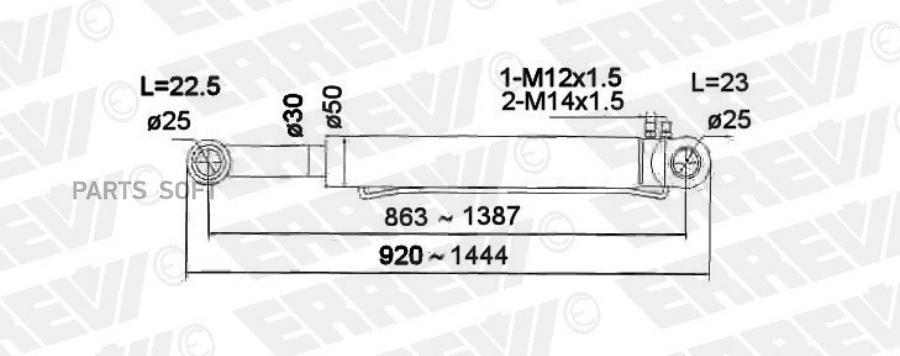 ERREVI 731876 ER731876_цилиндр подъема кабины!\DAF XF95/105  () 1шт